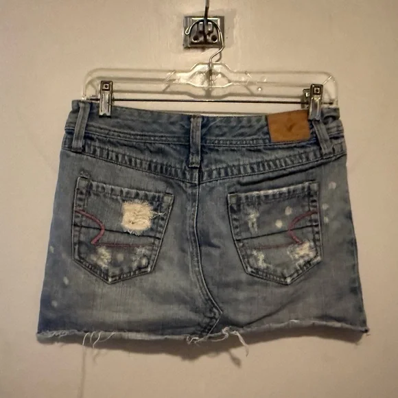 American Eagle Distressed Denim Mini Skirt - Picture 2 of 5